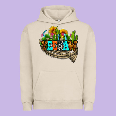 Yeehaw And Cactus With Horseshoe Urban Hoodie Designed By Adodesignshop