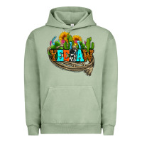 Pigment Oil Green yeehaw and cactus with horseshoe Urban Hoodie - AdoDesignShop