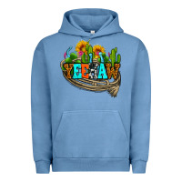 Pigment Pebble Blue yeehaw and cactus with horseshoe Urban Hoodie - AdoDesignShop