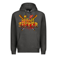 Charcoal Heather softball sister Premium Hoodie - AdoDesignShop