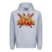 Heather Grey softball sister Premium Hoodie - AdoDesignShop