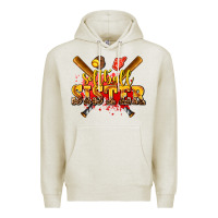 Oatmeal Heather softball sister Premium Hoodie - AdoDesignShop