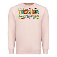 Pale Pink teacher teach love inspire tbw Premium Sweatshirt - texasbilliewilder