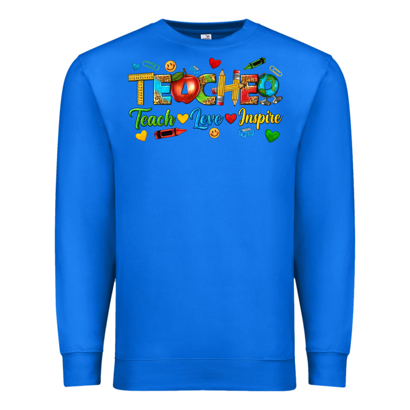 Teacher Teach Love Inspire Tbw Premium Sweatshirt by texasbilliewilder | Teevron