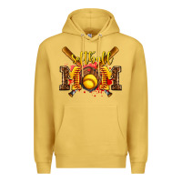 Antique Gold softball mom Premium Hoodie - AdoDesignShop