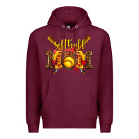 Burgundy softball mom Premium Hoodie - AdoDesignShop