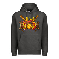 Charcoal Heather softball mom Premium Hoodie - AdoDesignShop