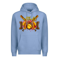 Colony Blue softball mom Premium Hoodie - AdoDesignShop