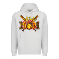 Dove Grey softball mom Premium Hoodie - AdoDesignShop