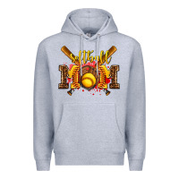 Heather Grey softball mom Premium Hoodie - AdoDesignShop