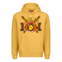 Mustard softball mom Premium Hoodie - AdoDesignShop