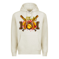 Oatmeal Heather softball mom Premium Hoodie - AdoDesignShop