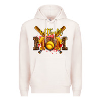 Pale Pink softball mom Premium Hoodie - AdoDesignShop