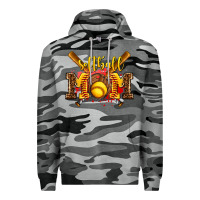 Slate Camo softball mom Premium Hoodie - AdoDesignShop
