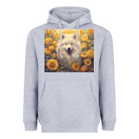 Heather Grey samoyed Heavyweight Hoodie - Unal Design