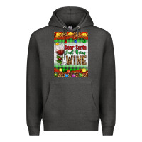 Charcoal Heather Christmas Dear Santa Just Bring Wine Premium Hoodie - Artiststas