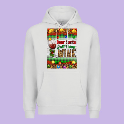 Christmas Dear Santa Just Bring Wine Premium Hoodie Designed By Artiststas