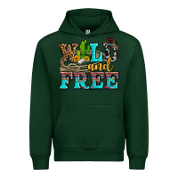 Forest Green wild and free with cactus Urban Hoodie - AdoDesignShop
