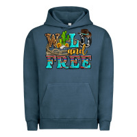 Pigment Midnight Navy wild and free with cactus Urban Hoodie - AdoDesignShop