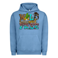 Pigment Pebble Blue wild and free with cactus Urban Hoodie - AdoDesignShop