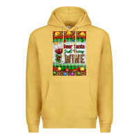 Antique Gold Christmas Dear Santa Just Bring Wine Premium Hoodie - Artiststas