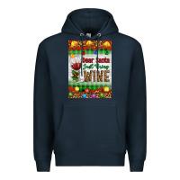 Navy Christmas Dear Santa Just Bring Wine Premium Hoodie - Artiststas