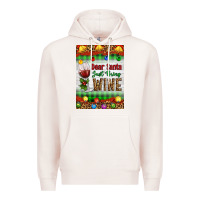 Pale Pink Christmas Dear Santa Just Bring Wine Premium Hoodie - Artiststas
