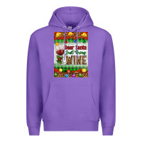 Purple Christmas Dear Santa Just Bring Wine Premium Hoodie - Artiststas