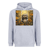 Heather Grey shih tzu Heavyweight Hoodie - Unal Design