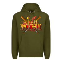 Army Green softball mini Premium Hoodie - AdoDesignShop