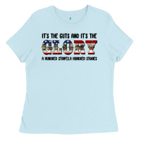 Baby Blue veteran glory Ladies Tee - BarkalooDesign