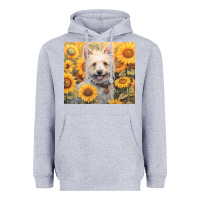 Heather Grey westie Heavyweight Hoodie - Unal Design