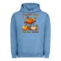 Pigment Pebble Blue pumpkin kisses harvest wishes Urban Hoodie - BundleAndBundleShop