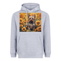 Heather Grey yorkshire terrier Heavyweight Hoodie - Unal Design