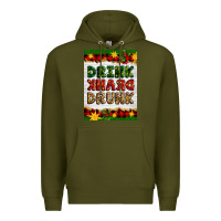 Army Green Christmas Drink Drank Drunk Premium Hoodie - Artiststas
