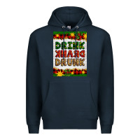 Navy Christmas Drink Drank Drunk Premium Hoodie - Artiststas