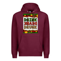 Burgundy Christmas Drink Drank Drunk Premium Hoodie - Artiststas