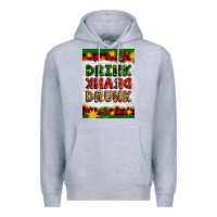 Heather Grey Christmas Drink Drank Drunk Premium Hoodie - Artiststas