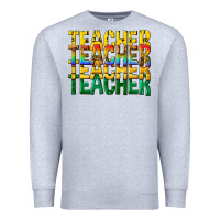 Heather Grey teacher teacher teacher Premium Sweatshirt - texasbilliewilder