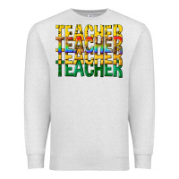 Oatmeal Heather teacher teacher teacher Premium Sweatshirt - texasbilliewilder