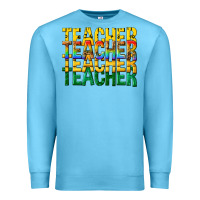 Ocean Blue teacher teacher teacher Premium Sweatshirt - texasbilliewilder