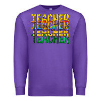 Purple teacher teacher teacher Premium Sweatshirt - texasbilliewilder