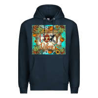Navy cozy vibes tumbler Premium Hoodie - BundleAndBundleShop