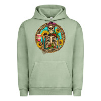 Pigment Oil Green western skeleton coffee sunflowers Urban Hoodie - Artiststas