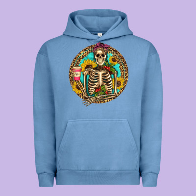 Western Skeleton Coffee Sunflowers Urban Hoodie Designed By Artiststas