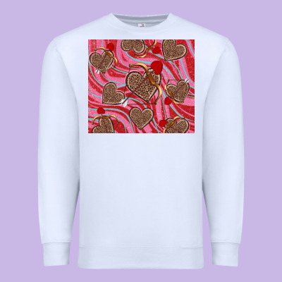 Premium Sweatshirt valentine's day hearts bow and arrow