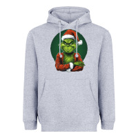 Heather Grey Grinch Heavyweight Hoodie - Unal Design