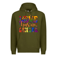 Army Green love has no gender Premium Hoodie - JahusDesignShop