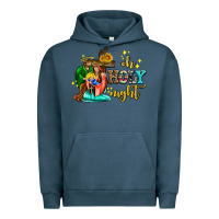 Pigment Midnight Navy oh holy night with sunflower and cross Urban Hoodie - AdoDesignShop