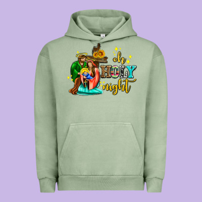 Oh Holy Night With Sunflower And Cross Urban Hoodie Designed By Adodesignshop